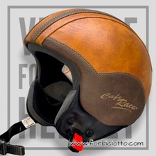 Casco vintage in pelle Scrambler Cafè Racer Moto Guzzi Triumph BMW Honda Ducati