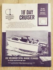 WELDWOOD 18' DAY CRUISER Piano n. 60 Edwin Monk Royal Marine barca in compensato c.1963