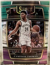 Cameron Thomas 2021-22 Select Concourse Green White Purple Prizm RC BrooklynNets