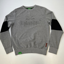 Heineken Felpa Uomo Media Logo Goffrato Maglione Classico Lavoro Festa Core Ex