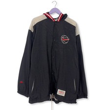 Giacca a vento Nike Basketball Vintage nera con ricamo e zip anni 90 - Taglia XL