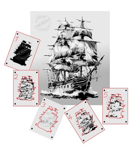 397 ship stencil acrilico - stencil,