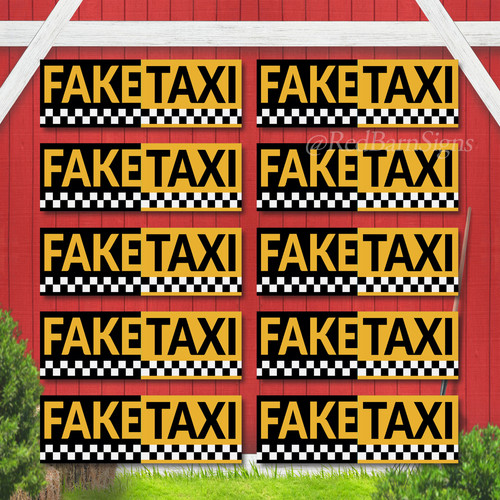 Fake taxi funny bumper - taxi;, 9"x3"