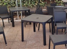 Tavolo da esterni quadrato 80x80cm montabile/smontabile colore verde scuro