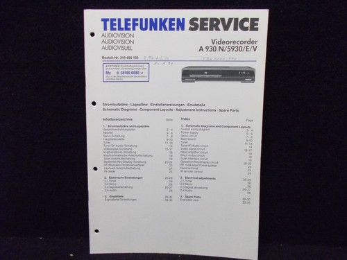 Telefunken servizio manuale - telefunken,