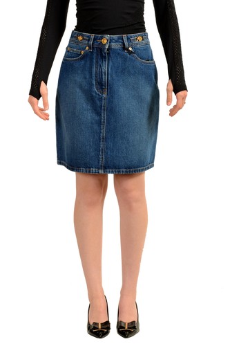 Versace minigonna donna blu