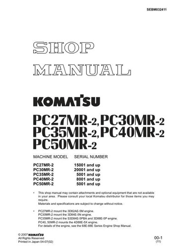 Komatsu pc27mr pc30mr 2 - komatsu, pc30mr-2