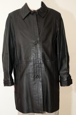 VINTAGE ANNI 80/90 -BELLISSIMO GIACCONE IN VERA PELLE A&L BY TOP -NERO TAGLIA 48