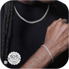 Cubana Catenina Argento Uomo