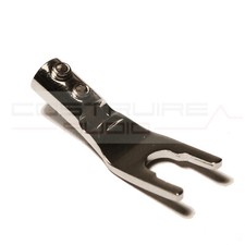 CONNETTORE A FORCELLA placcato RODIO per cavi di potenza casse a fissaggio VITE