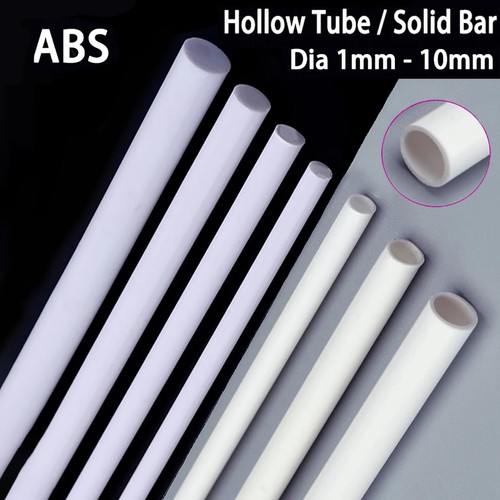 Tubo asta tondo abs bianco - tondo,