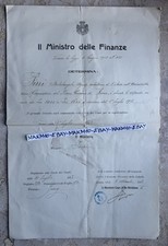 🔵 DOCUMENTO MINISTRO FINANZE DAZIO FINANZIERE PIRRI NOMINA STIPENDIO 1913 😂