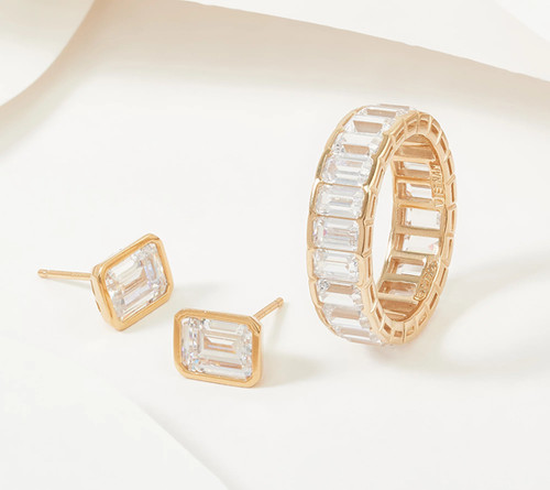 Qvc diamonique emerald cut - emerald,