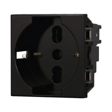 Schuko socket 2P+T 16A color