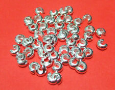 50pz copri schiaccini in ottone colore argento 5mm nickel free bijoux