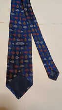 Cravatta Uomo Trussardi 100% Seta Ottime Condizioni Made in Italy Tie Silk Blu