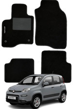 Kit 4 Tappetini Tappeti Moquette con Attacchi per Fiat Panda 312 da 2012 Hybrid