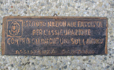 WW1 WW2 GUERRA - CARTELLO TARGA INSEGNA LAMIERINO ORIGINALE del VENTENNIO