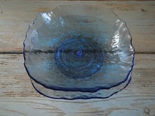 La MURRINA VETRO Blu Murano Soffiato PIATTO e CIOTOLA Centrotavola Vassoio 