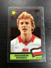 ADESIVO ZBIGNIEW BONIEK PLASTICA CALCIO SUPERSTAR 1985-86 NUOVO QUASI NUOVO