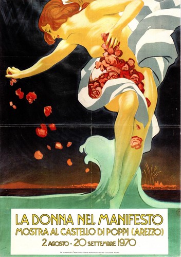 Donna nel manifesto mostra - nel,