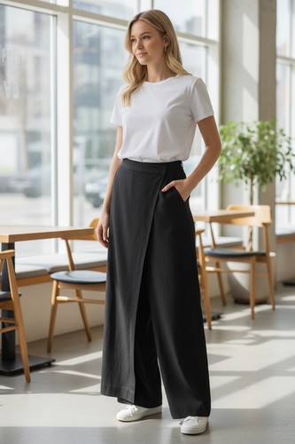 Theory wrap pantaloni larghi - theory,
