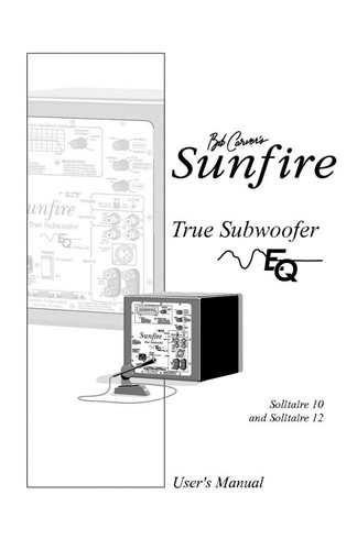 Carver sunfire true sub - sunfire,