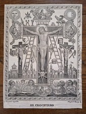 CROCIFISSO. Litografia. Francesco Apicella Napoli, 1850 ca.