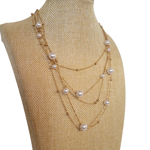 Collana multi filo tono oro - tono,