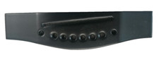 Ponte in Legno per Chitarra Acustica 6 Corde Nero Semi Lucido Preforato 16x4cm
