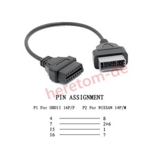 OBD OBD2 Diagnostica 14Pin a 16Pin OBD2 Connettore Adattatore Cavo Diagnostico per Nissan