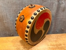 Tamburo piccolo vintage giapponese Taiko Wadaiko a mano antico asiatico percussioni