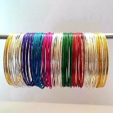 Set Di 100 Bracciali Indiani Ø6,5Cm Gioielli Bollywood Con Colori Vari