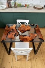 Tavolino da Caffè 24" X 30" Nero Massello Epossidico Arredamento Casa Tavolo ...