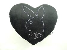 CUSCINO PLAYBOY NERO CUORE BRILLANTINI ANNI 2000 ARREDO IDEA REGALO CASA
