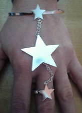 baciamano  gioiello stelle BAGNO argento lucido  BACIA MANO BRACCIALE ANELLO