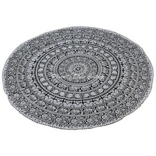 Tovaglia rotonda etnica nera