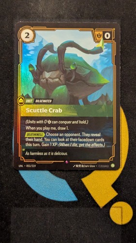 Scuttle crab unl - unl, rare
