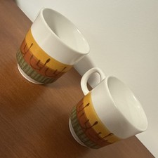 (2) Tazzine da caffè vintage anni 70 casual in ceramica Galaxy gres Giappone