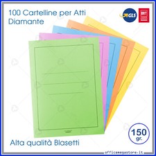 100 Cartelline semplici per atti cartelle archivio senza lembi Diamante Blasetti