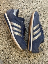 Adidas Country Vintage 2000 UK 8 EU 42 Rare Scamosciate Argento Navy