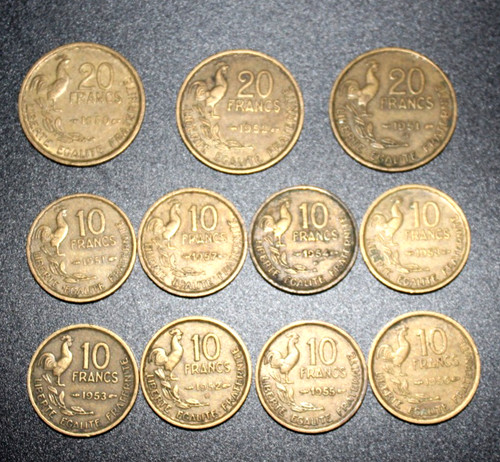 Lotto monete franchi - 10,