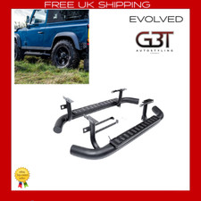 Per Land Rover Defender Tavole da Corsa 90 Gradini Laterali Tutto Nero Fuoco e Ghiaccio