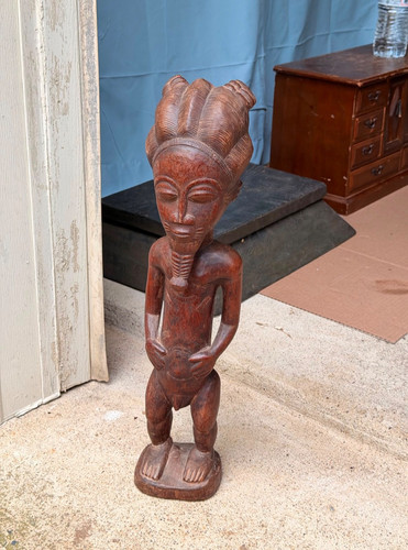 Statua vintage legno baule - vintage,