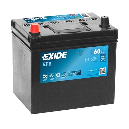 Exide batteria auto efb - batteria, 60ah