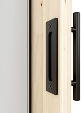 Set Maniglie Porta Fienile Scorrevoli 30 cm Acciaio al Carbonio Rustiche Tira e Sciacquo 2 Lati