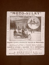 Pubblicità del 1914 Moto-Sulky Rimorchio per motocicletta Baratelli & C. Milano