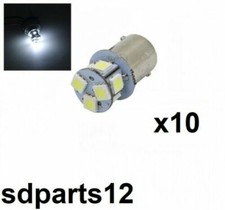 10 Lampadine a 8 LED 24V Bianco BAU15S Piedi storti 150° per Camion Roulotte