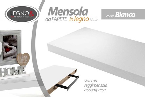 Mensola 120 4cm bianca - mensola, 120*25*4cm