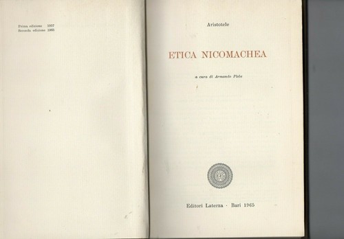 Etica nicomachea - nicomachea,
